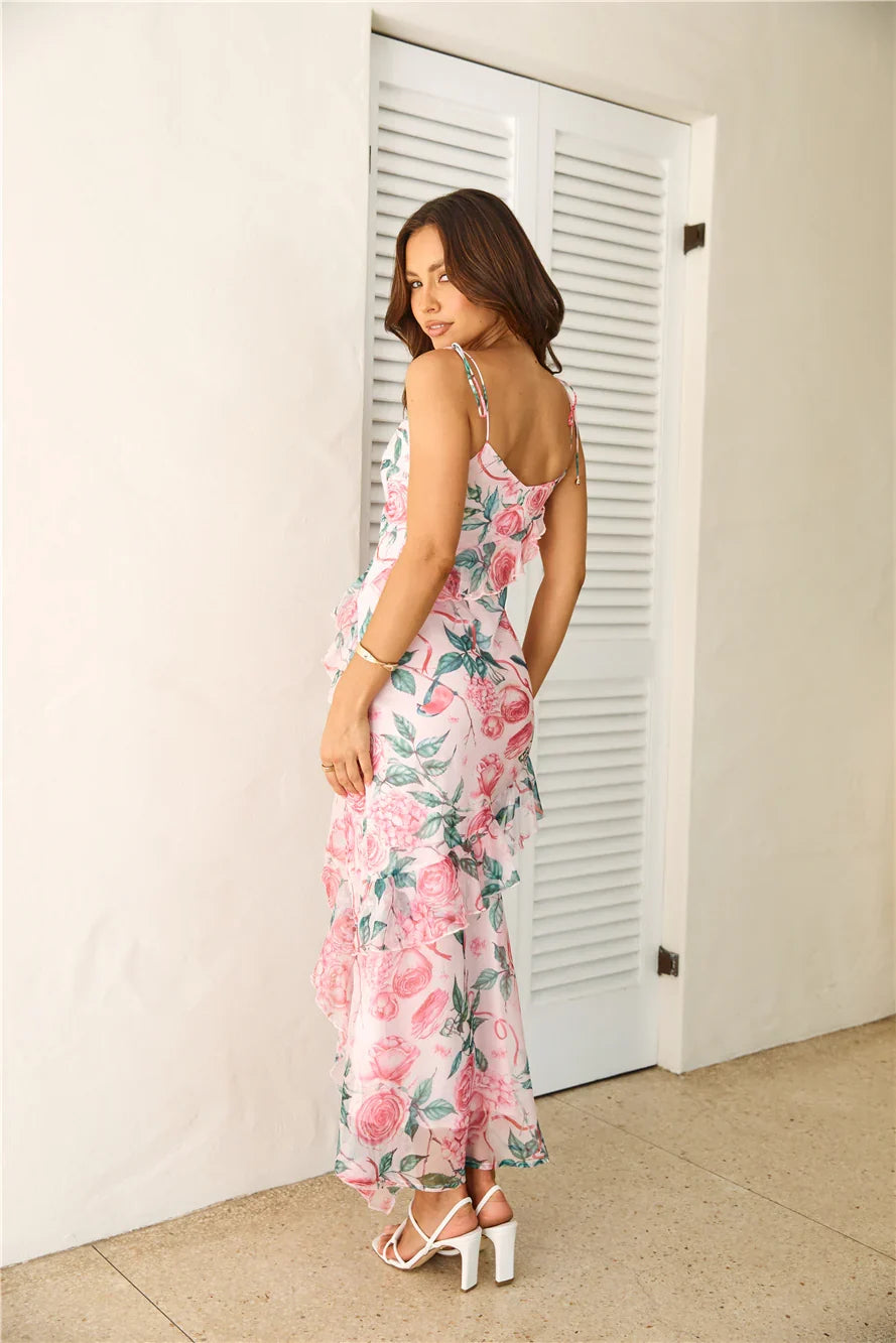 Sun Rises With Her Maxi Dress Pink