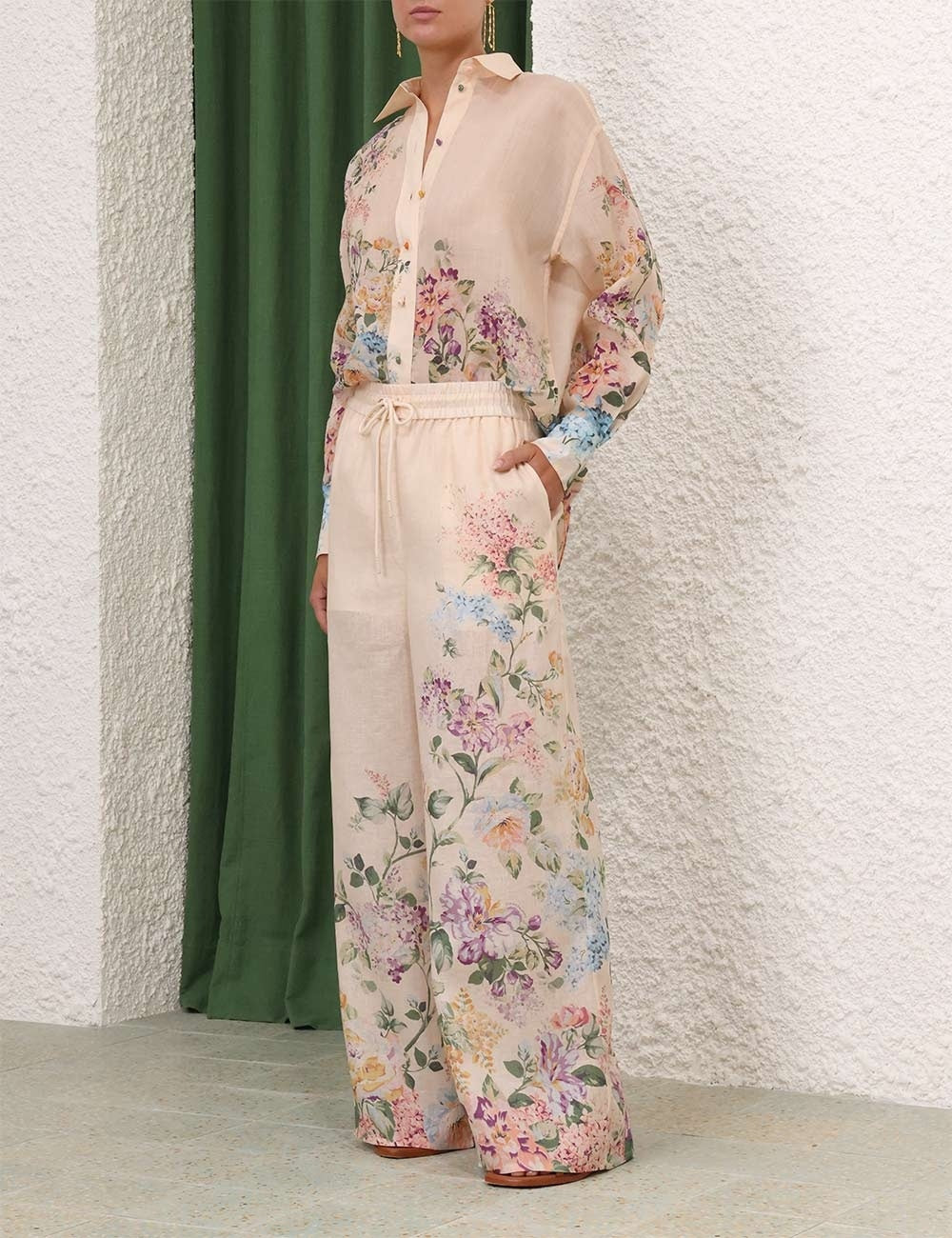 Zimmermann Halliday floral-print palazzo suits