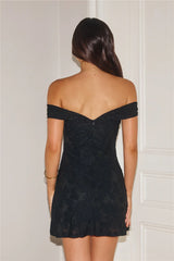 Subtle Music Off Shoulder Mini Dress Black
